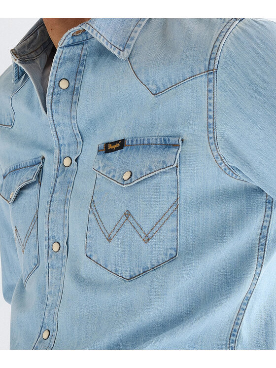 Wrangler Wrangler Koszula jeansowa 112378126 Niebieski Regular Fit