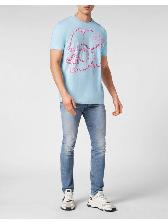 PHILIPP PLEIN PHILIPP PLEIN T-shirt 9899 Azzurro chiaro Regular Fit