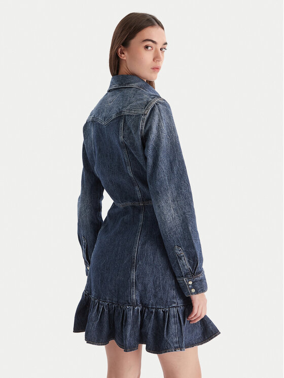 Tommy Jeans Tommy Jeans Sukienka jeansowa Western DW0DW21635 Niebieski Regular Fit