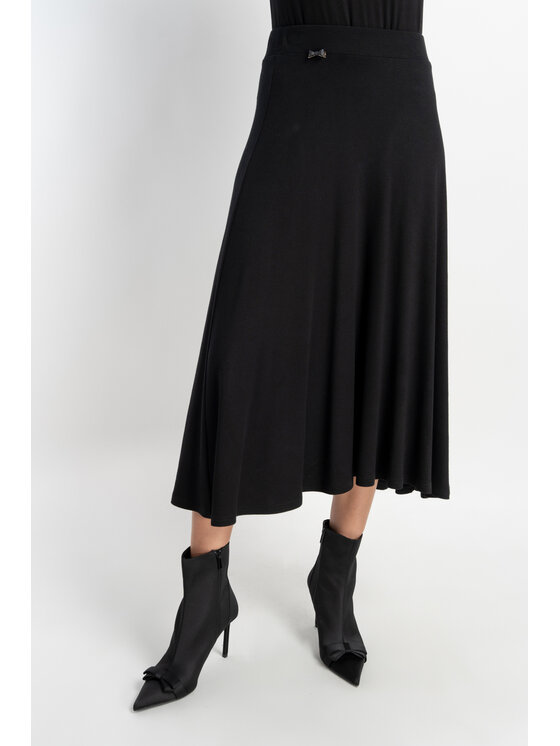 CLICK CLICK Midi sukňa 50-704 Čierna Comfortable Fit