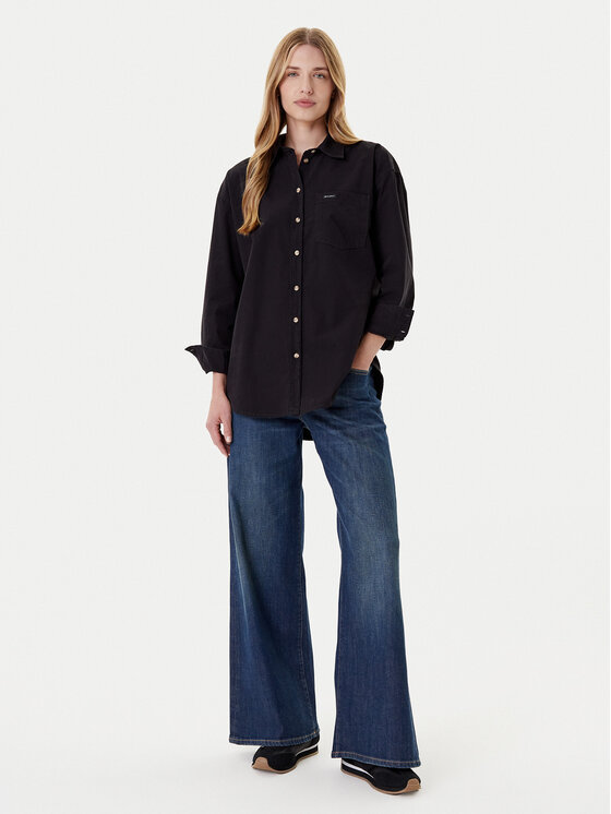 Guess Jeans Guess Jeans Πουκάμισο W4YH22 WGCF1 Μαύρο Relaxed Fit