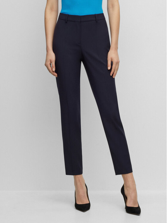 BOSS Boss Kalhoty z materiálu 50490051 Tmavomodrá Regular Fit