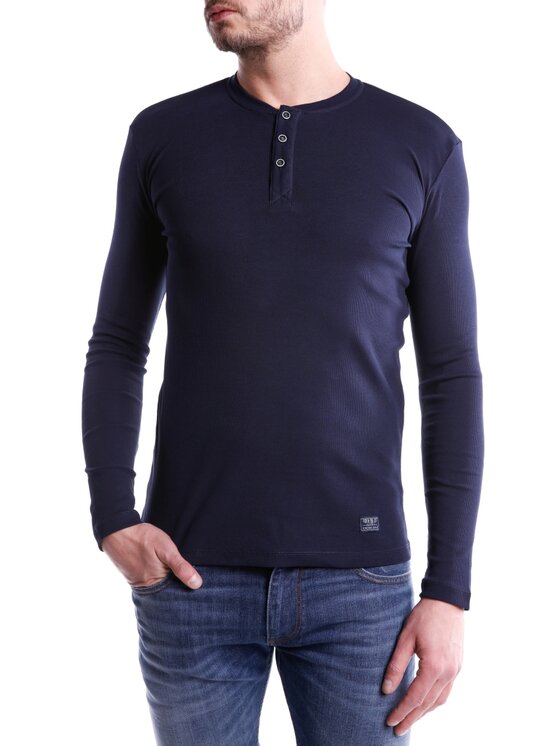 Cross Jeans Cross Jeans Longsleeve 15129-001 Granatowy Slim Fit