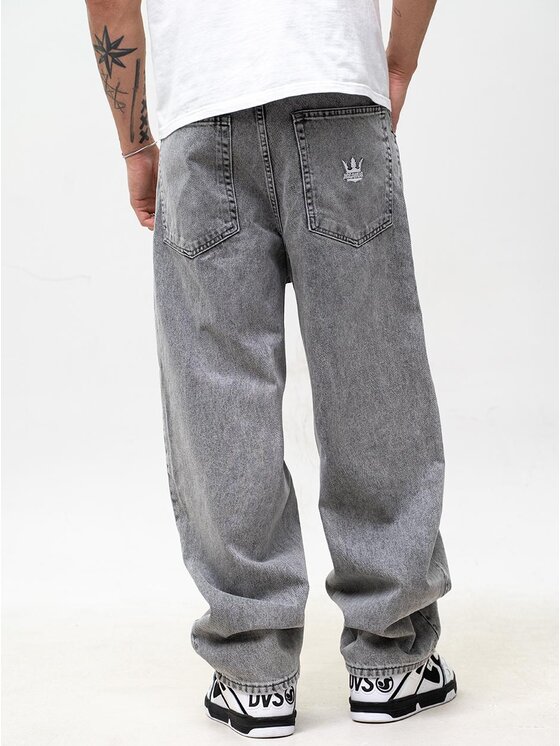 Jigga Wear Jigga Wear Jeansy Szerokie luźne streetwear 129225 Szary Baggy Fit