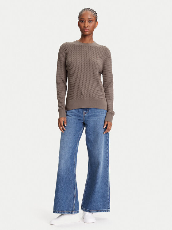 Tommy Hilfiger Tommy Hilfiger Sweter Fine WW0WW44993 Brązowy Regular Fit