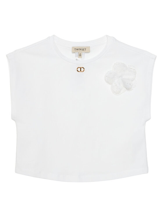 TWINSET TWINSET Marškinėlių ir šortų komplektas 251GJ2QR7 Balta Regular Fit