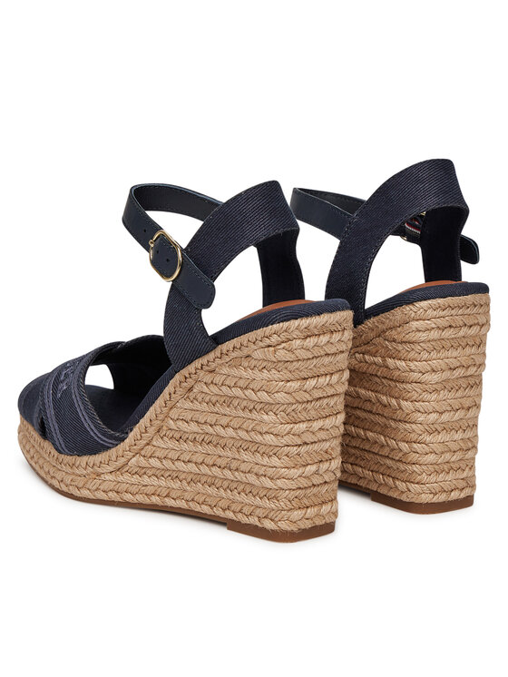 Tommy Hilfiger Tommy Hilfiger Espadryle Tommy Hilfiger Espad High Wedge FW0FW08668 Granatowy