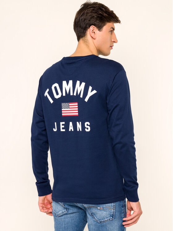 Tommy Jeans Tommy Jeans Manches longues US Flag DM0DM07066 Bleu marine Regular Fit