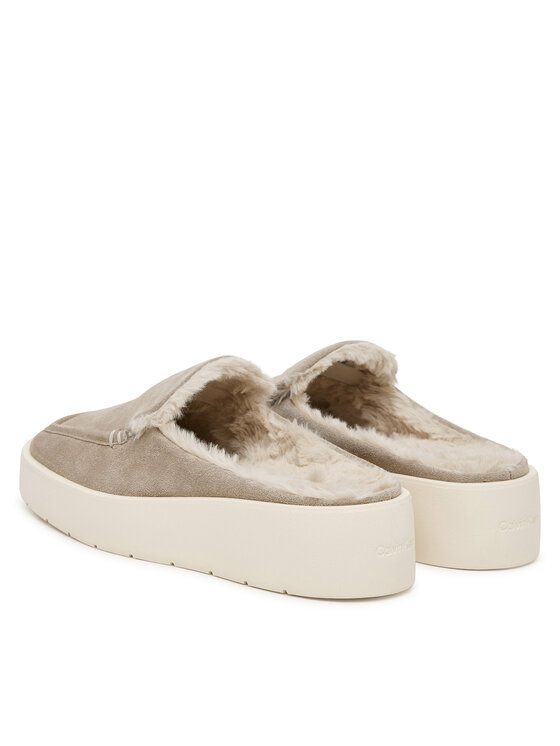 Calvin Klein Calvin Klein Plätud Flatform Mule Suede Wl HW0HW03182 Beež