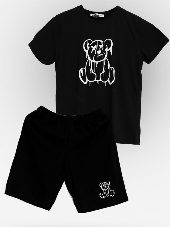 MyStars MyStars Piżama Piżama Męska Bawełniana Czarna MyStars Teddy Pjs XL Czarny Regular Fit