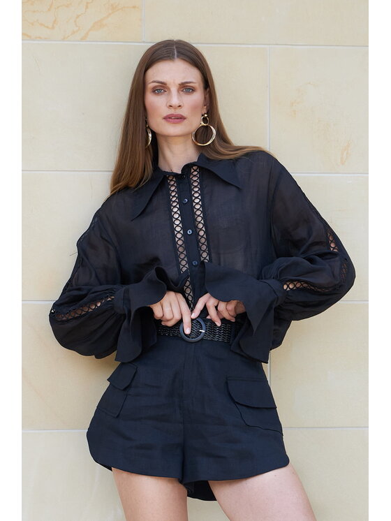 CASTELLANI CASTELLANI Koszula Koszula Pilaro Czarny Regular Fit