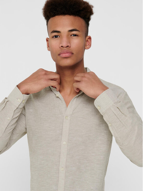 Only & Sons Only & Sons Košulja Caiden 22012321 Bež Slim Fit