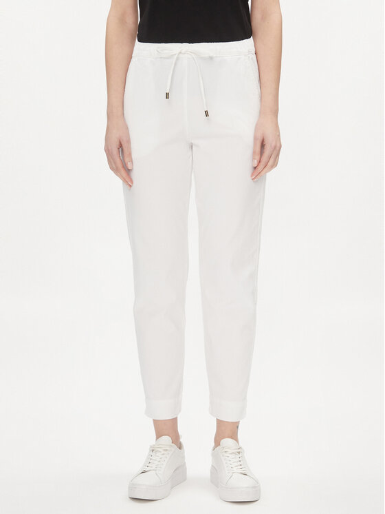Max Mara Leisure Max Mara Leisure Hlače Terreno 2416131058 Bijela Regular Fit