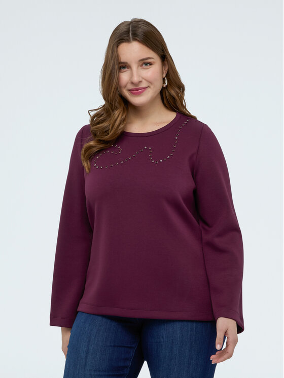 Fiorella Rubino Fiorella Rubino Bluza G897L009260N039 Bordowy Flared Fit