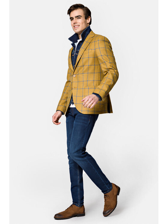Lancerto Lancerto Marynarka MA099222000002 Żółty Slim Fit