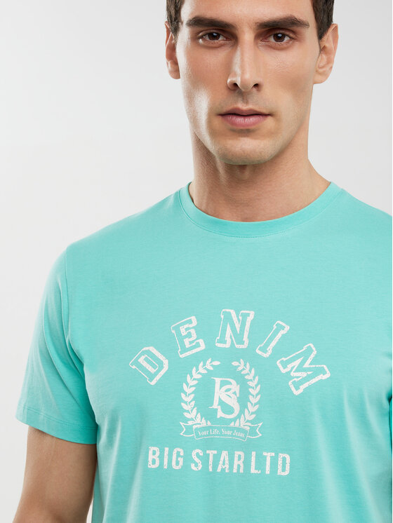 BIG STAR BIG STAR T-Shirt BESTER Turkusowy Basic Fit