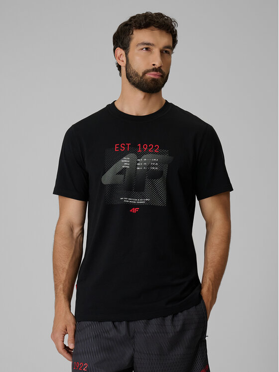 4F 4F T-Shirt AQUA FORCE Czarny Regular Fit
