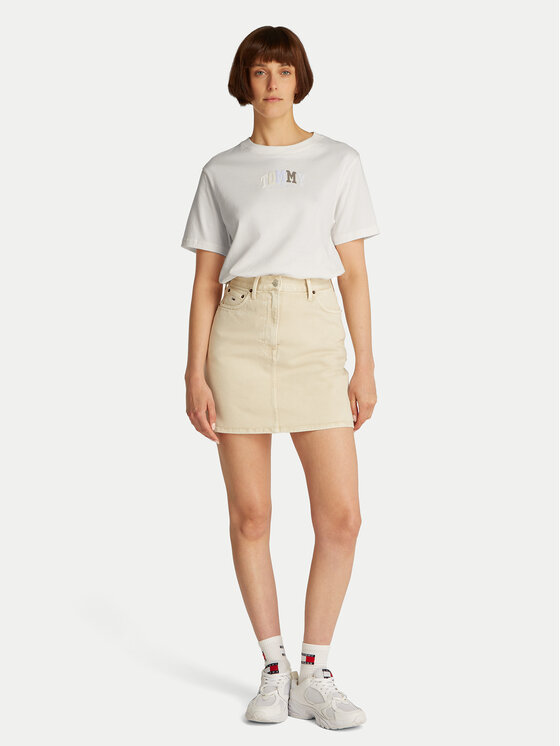 Tommy Jeans Tommy Jeans Тишърт Color Varsity DW0DW21337 Екрю Relaxed Fit