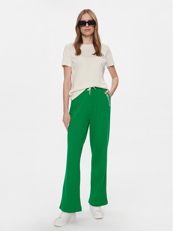 Tommy Hilfiger Tommy Hilfiger Spodnie dresowe UW0UW04946 Zielony Relaxed Fit