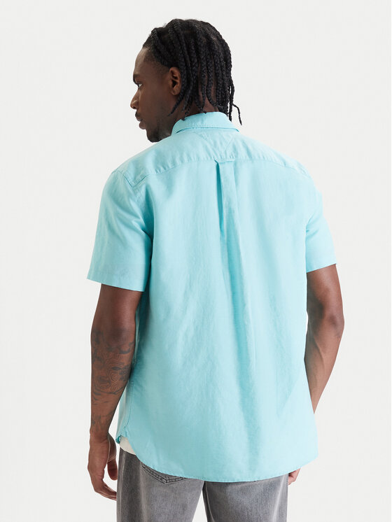 Tommy Hilfiger Tommy Hilfiger Srajca MW0MW42450 Turkizna Regular Fit