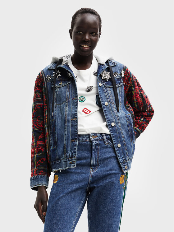 Desigual Desigual Джинсова куртка Wichita 22WWEWAY Кольоровий Oversize