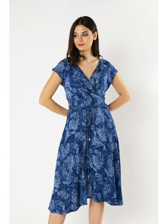 QUIOSQUE Sukienka codzienna, rozmiar 42, Kolorowa, BLUEBERRY DRESS