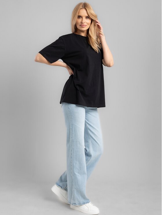 Perso Perso T-Shirt TCE245521F Czarny Regular Fit