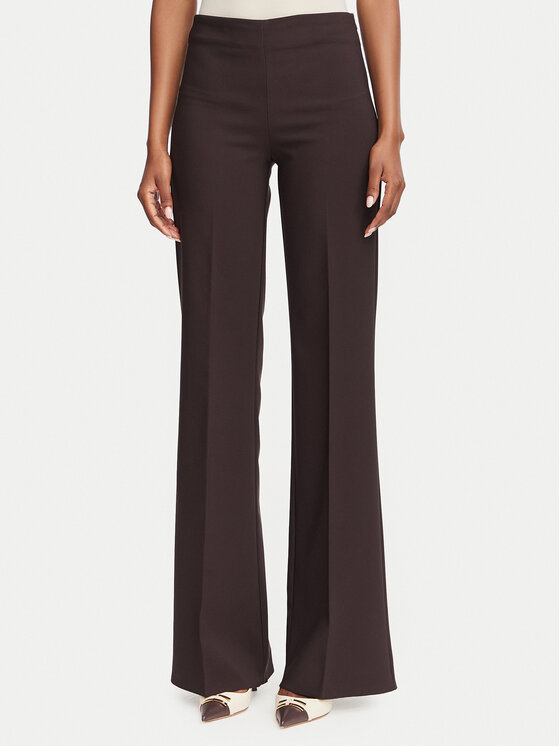 Rinascimento Rinascimento Kalhoty z materiálu CFC0130141003 Tmavě hnědá Wide Leg