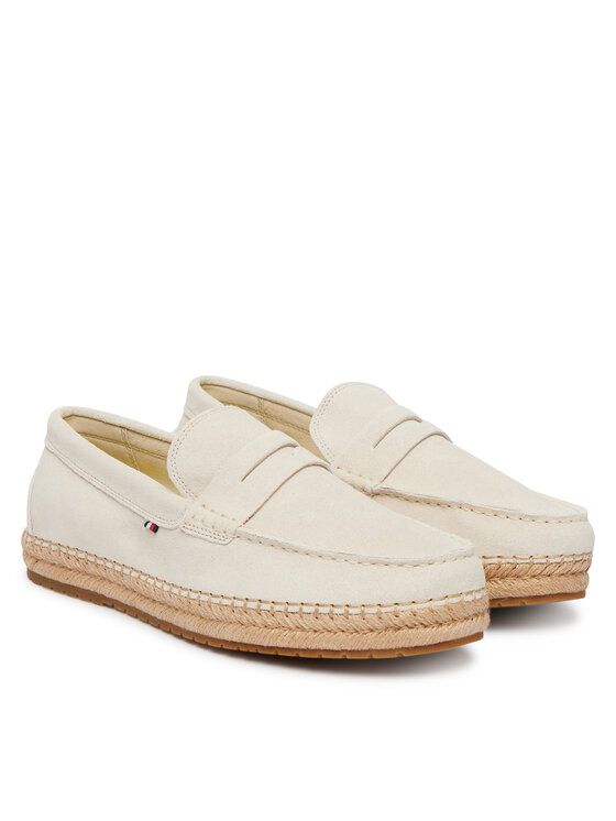 Tommy Hilfiger Tommy Hilfiger Espadrilky Flexible Hilfiger Sde Espadrille FM0FM05794 Écru