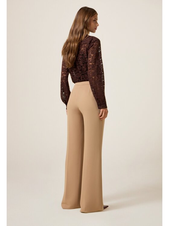 Oltre Oltre Pantaloni di tessuto P00LR009187N012 Écru Flare Fit