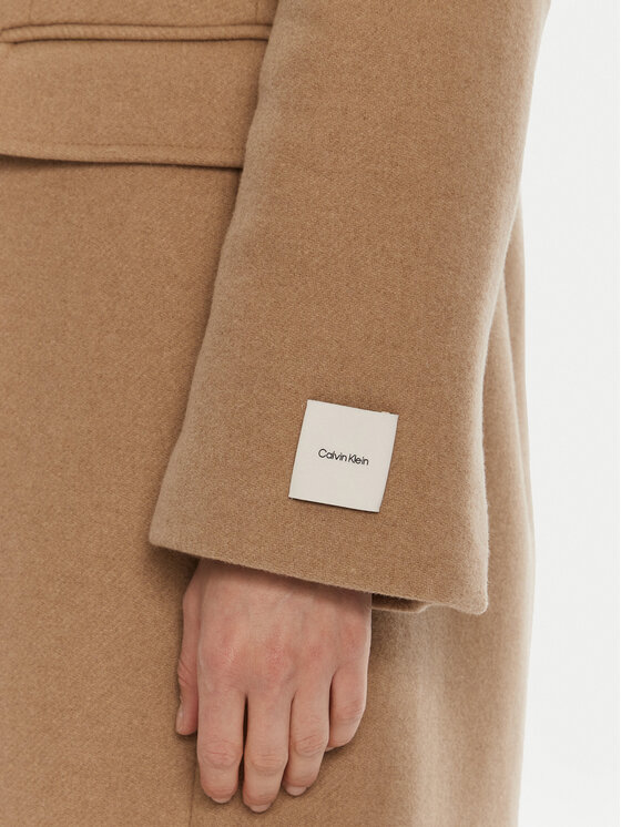 Calvin Klein Calvin Klein Vlnený kabát LV044D558G Hnedá Slim Fit