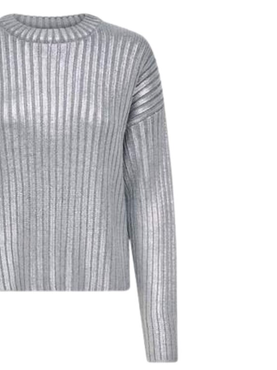 ONLY ONLY Πουλόβερ Onlnevada o-neck foil coated pull Γκρι Regular Fit