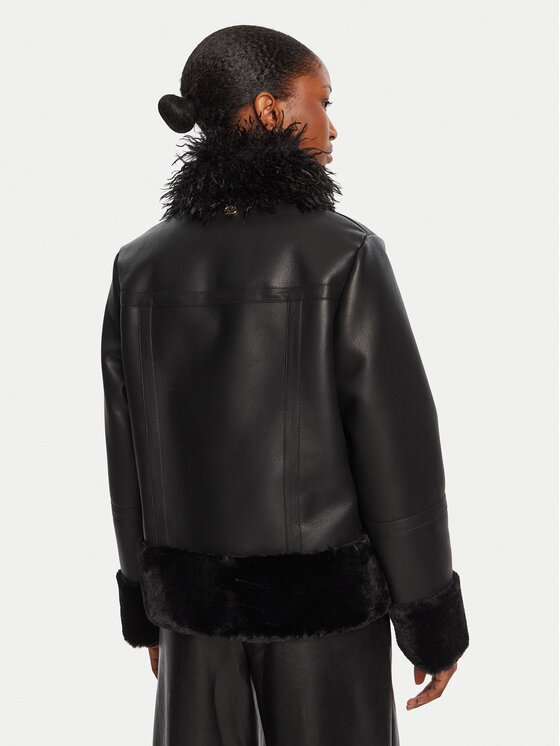 TWINSET TWINSET Jacke aus Kunstleder 252TP2410 Schwarz Regular Fit