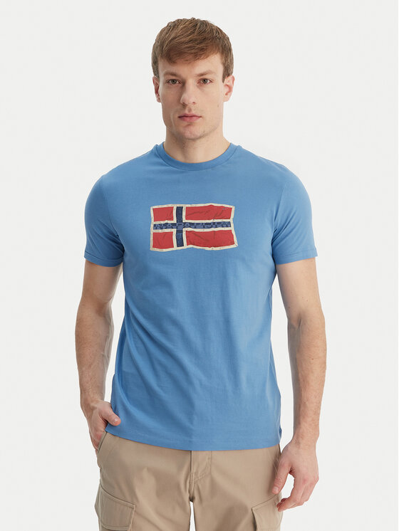 Napapijri Napapijri Тишърт S-Mahsa NP0A4FZB Син Regular Fit