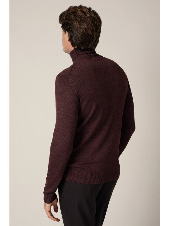 Lancerto Lancerto Sweter Sigmar SW073225000082 Bordowy Regular Fit