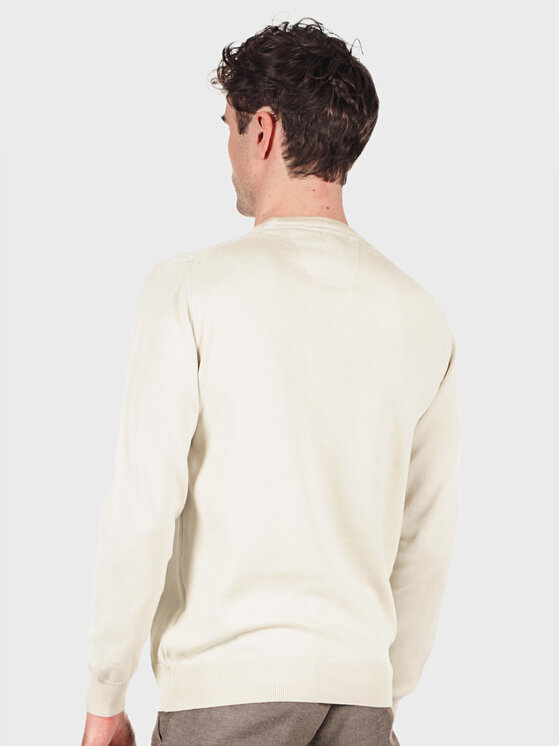 Evenemen Evenemen Sweter Round Neck Light Beige Beżowy Slim Fit