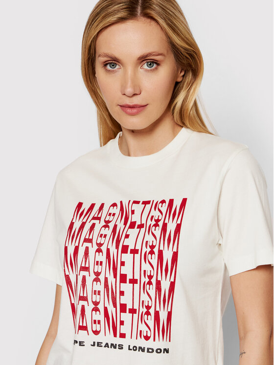 Pepe Jeans Pepe Jeans T-shirt Cassandra PL504343 Bianco Regular Fit