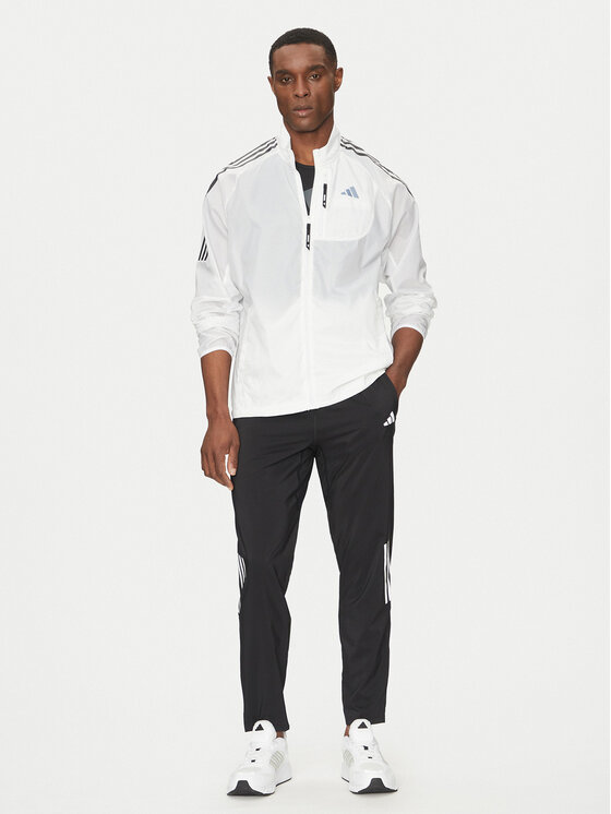 adidas adidas Běžecká bunda Own the Run 3-Stripes JD7760 Bílá Slim Fit