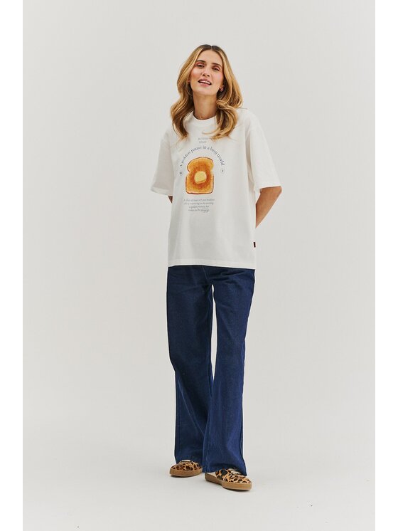 NAOKO NAOKO Tričko Golden Pause Biela Regular Fit