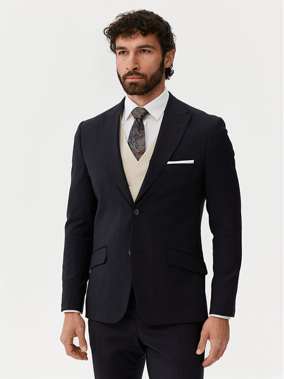 Evenemen Evenemen Garnitur Pelle Granatowy Slim Fit