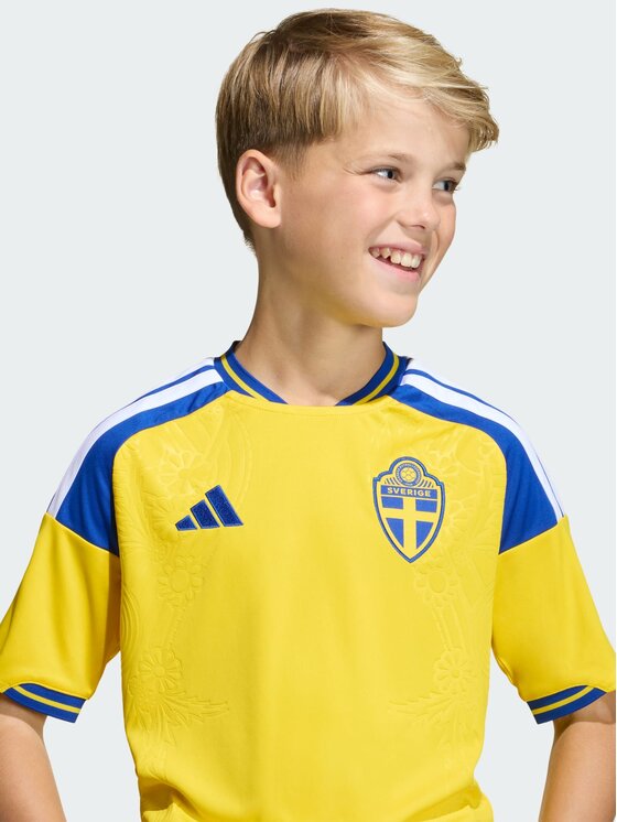 adidas adidas Koszulka techniczna Sweden 26 Home Kids Jersey Żółty Regular Fit