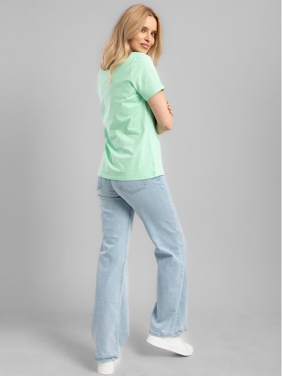 Perso Perso T-Shirt TCE245410F Zielony Regular Fit