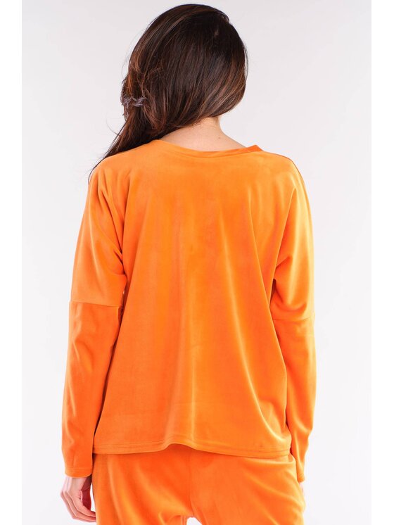 Awama Awama Bluzka A417 Pomarańczowy Basic Fit