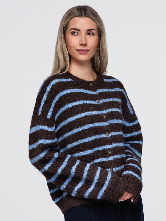 Ombre Ombre Sweter OW-SW-E0029 Niebieski Relaxed Fit