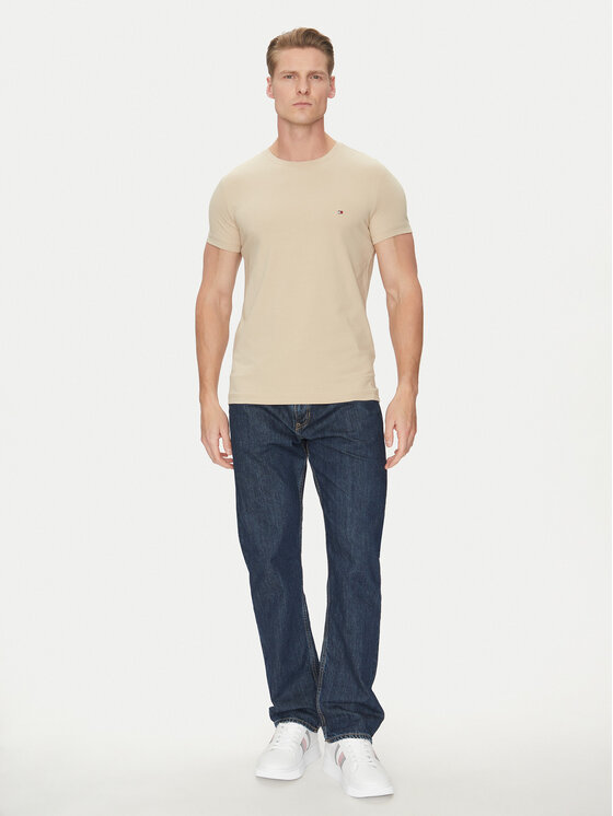 Tommy Hilfiger Tommy Hilfiger T-särk MW0MW10800 Beež Slim Fit