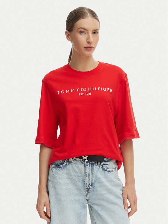 Tommy Hilfiger Tricou WW0WW47811 Portocaliu Relaxed Fit