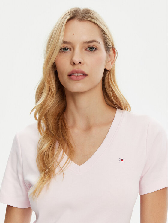 Tommy Hilfiger Tommy Hilfiger Marškinėliai New Cody WW0WW40584 Rožinė Slim Fit