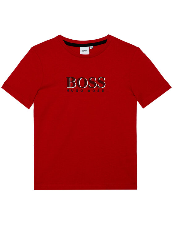 Boss T-Shirt J25G24 S Czerwony Regular Fit