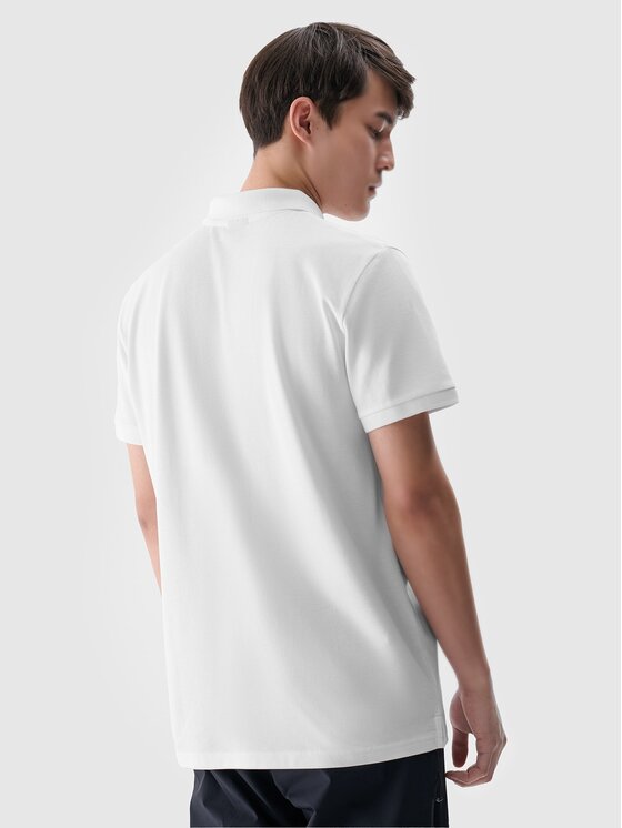 4F 4F Polo marškinėliai 4FWMM00TPTSM366 Balta Regular Fit