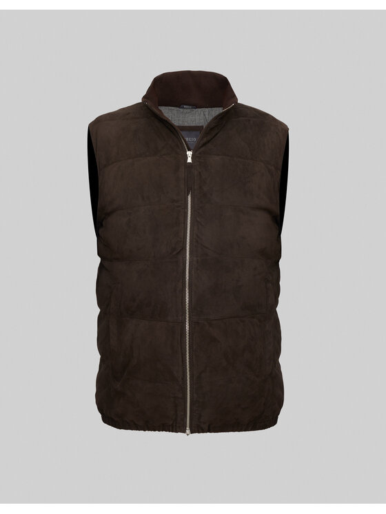 Borgio Borgio Kamizelka calvignano_br2 Brązowy Slim Fit